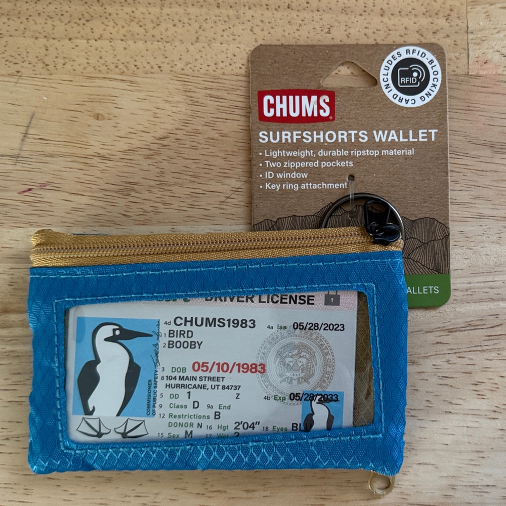 Chums Surfshorts Wallet - Blue and Gold